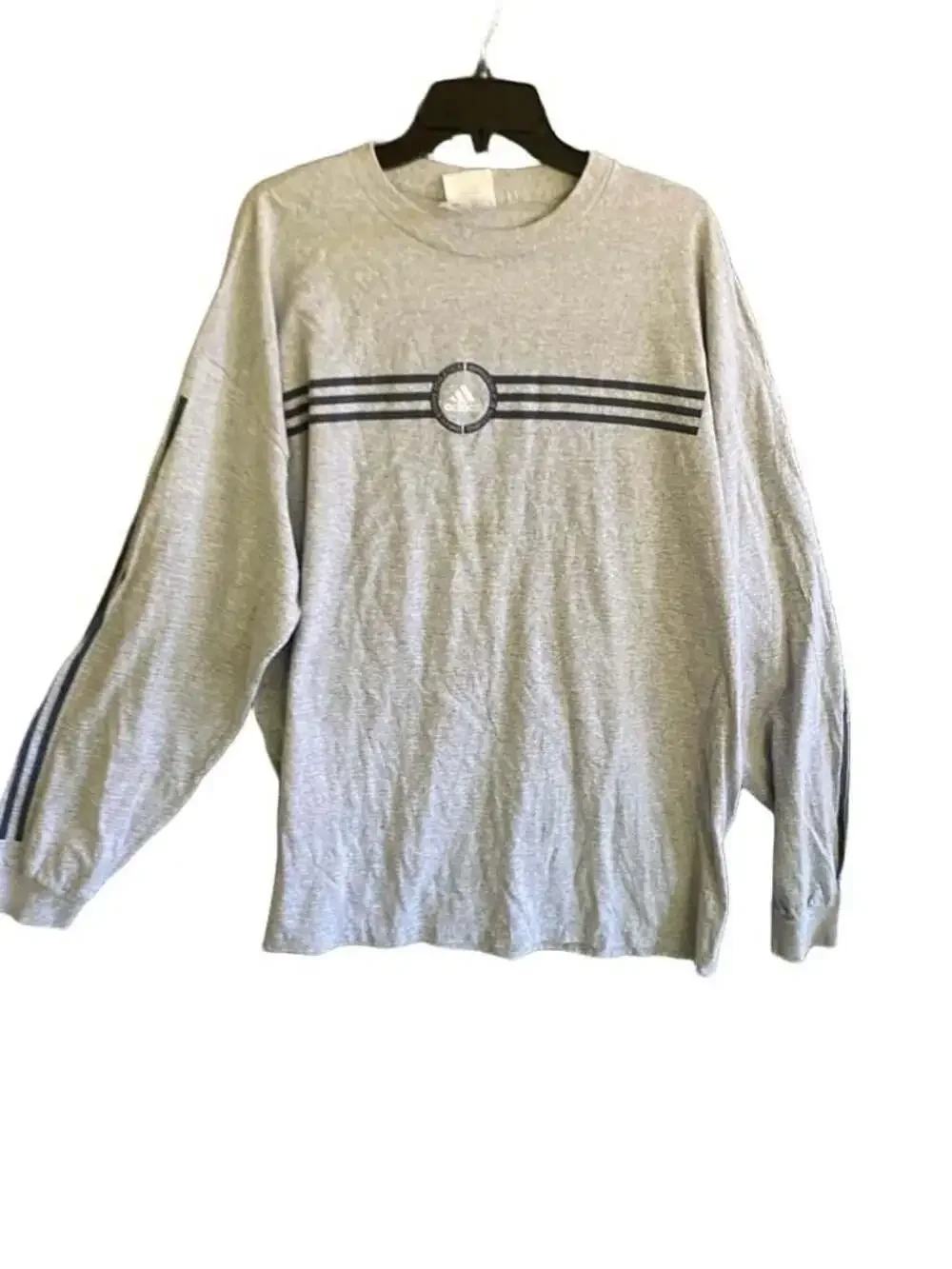 Vintage Adidas Long Sleeve Graphic Shirt Grey Impossible Is Nothing